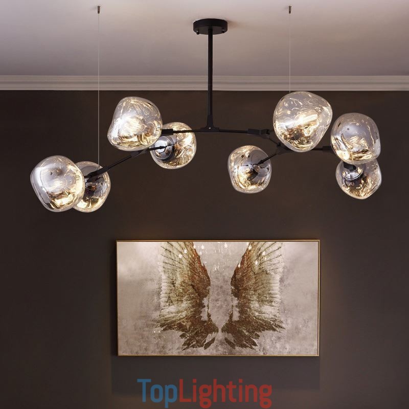 Nordic Ceiling Lamp Modern Electroplated Stained Glass Lampshade Pendant Light