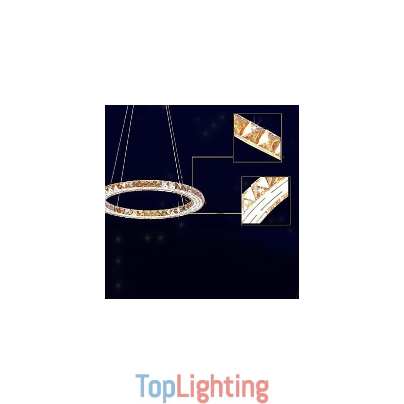 Crystal Pendant Light Lighting Lamps Modern Fixtures Amber K9 Crystal Round Single Ring 30CM