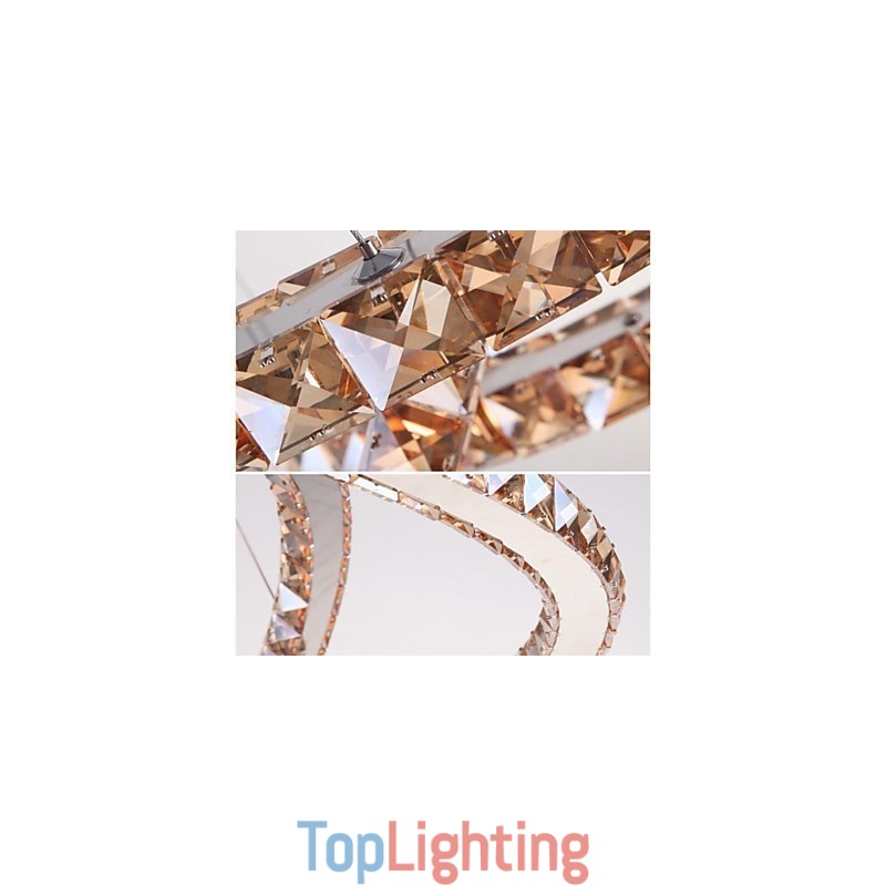 Crystal Pendant Light Lighting Lamps Modern Fixtures Amber K9 Crystal Round Single Ring 30CM