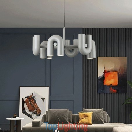 Pendant Light Round Wrought Iron U shaped Ceiling Light 90° Rotating Shade Pendant Light Round Wrought Iron U shaped Ceiling Light 90° Rotating Shade