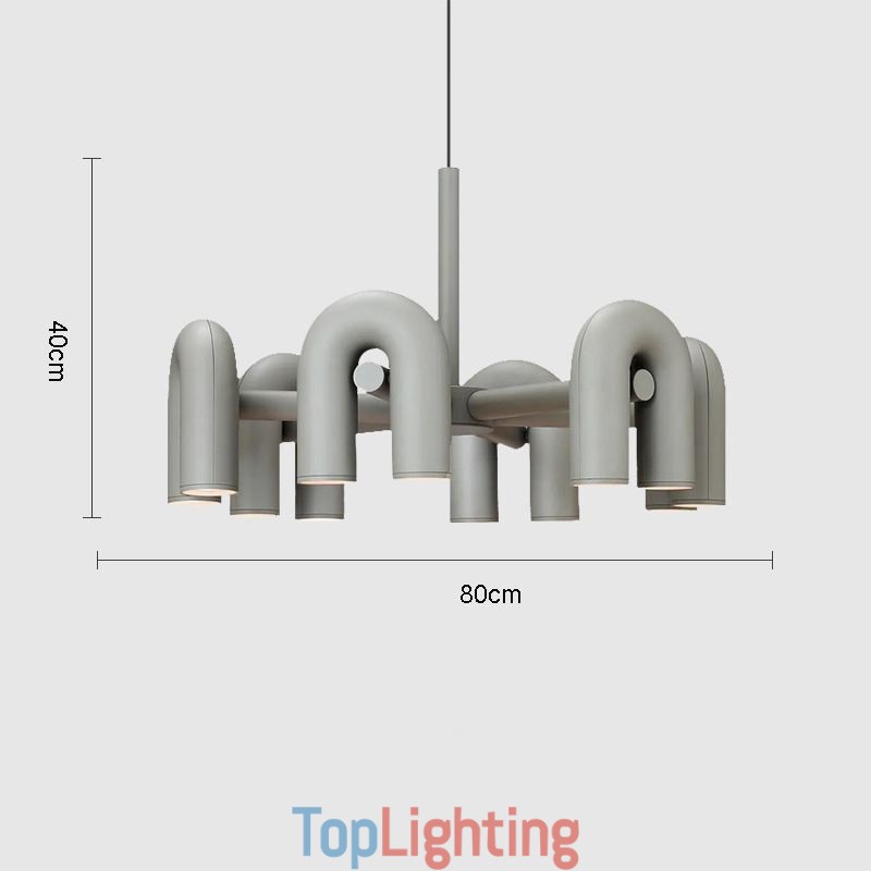 Pendant Light Round Wrought Iron U shaped Ceiling Light 90° Rotating Shade