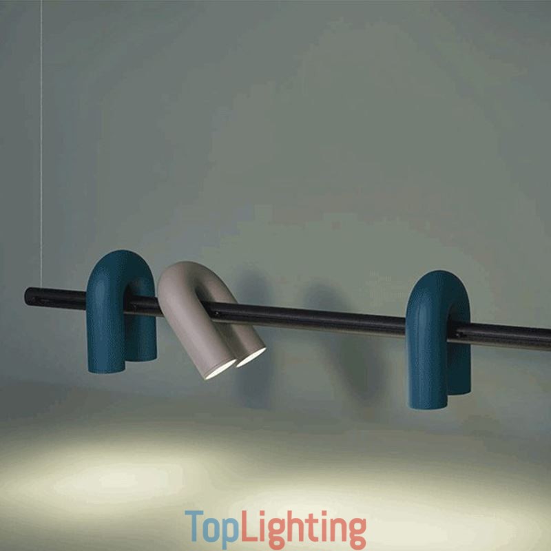 Ceiling Light Wrought Iron U shaped Pendant Light 90° Rotating Shade