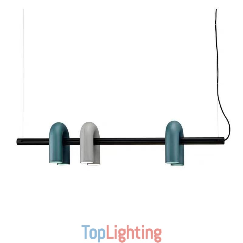 Ceiling Light Wrought Iron U shaped Pendant Light 90° Rotating Shade