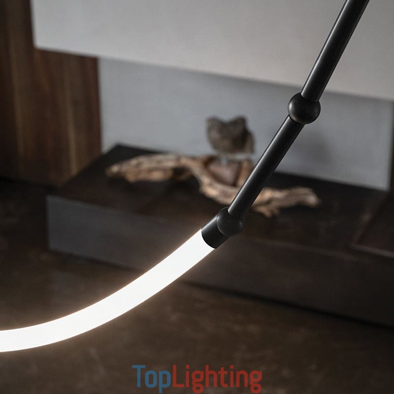 Pendant Light Creative Line Bamboo Ceiling Light Black Gold