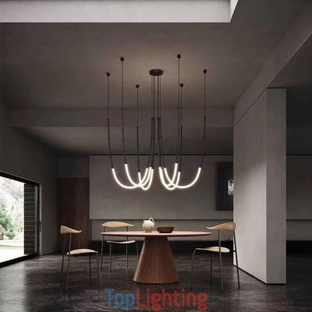 Ceiling Light Creative Line Bamboo Hanging Light Black Gold Ceiling Light Creative Line Bamboo Hanging Light Black Gold