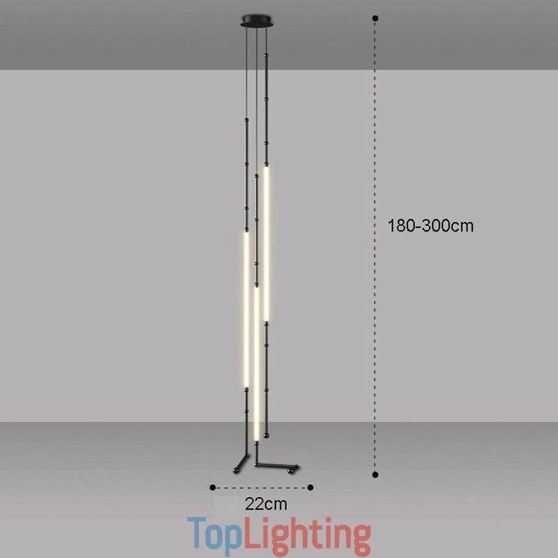 Ceiling Light Creative Line Bamboo Hanging Light Black Gold