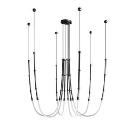Ceiling Light Creative Line Bamboo Hanging Light Black Gold