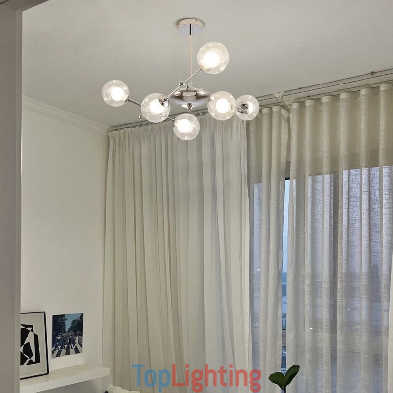 Glass Pendant Light European Style Simple Magic Beans Ceiling Light
