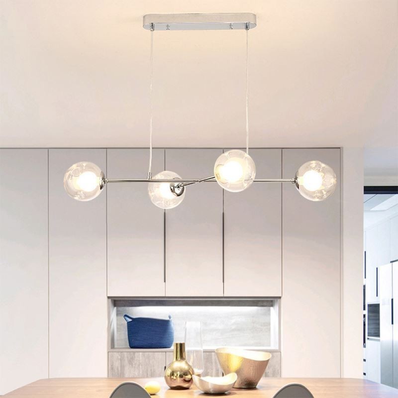 Glass Hanging Light European Magic Bean Pendant Light 4 Lights