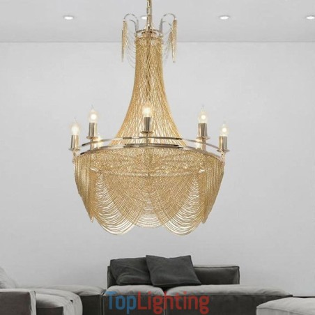 Aluminum Chain Pendant Light Creative Light Luxury Tassel Decorative Light Gold Silver Aluminum Chain Pendant Light Creative Light Luxury Tassel Decorative Light Gold Silver