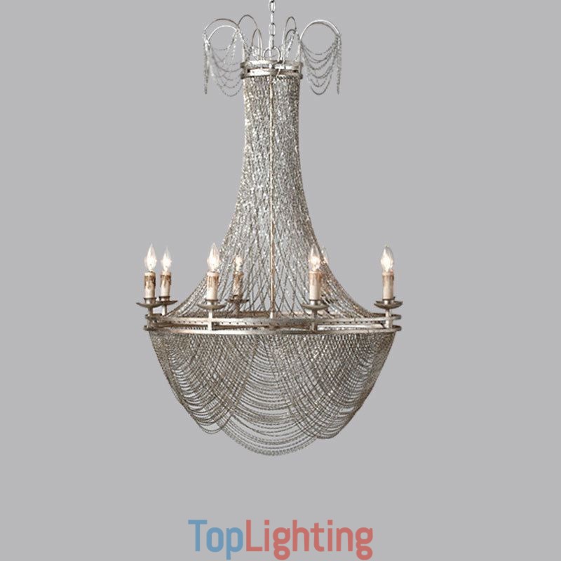 Aluminum Chain Pendant Light Creative Light Luxury Tassel Decorative Light Gold Silver