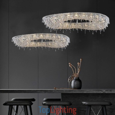 Crystal Pendant Light Modern Luxury Oval Ceiling Light Crystal Pendant Light Modern Luxury Oval Ceiling Light