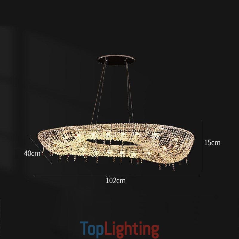 Crystal Pendant Light Modern Luxury Oval Ceiling Light