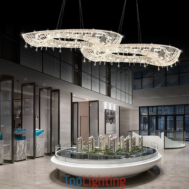 Crystal Pendant Light Modern Luxury Oval Ceiling Light