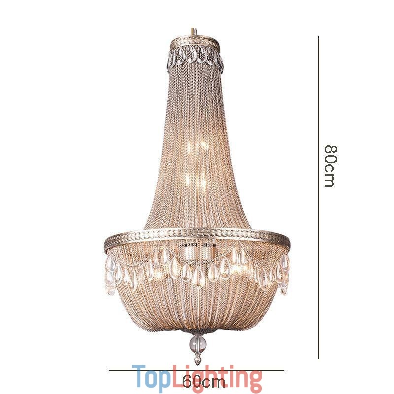 Tassel Pendant Light Retro American Duplex Aluminum Chain Ceiling Light