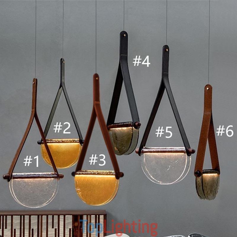 Pendant Light Modern Minimalist Belt Glass Ceiling Light