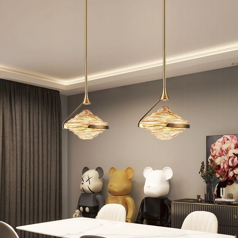Pendant Light Modern Minimalist Wrought Iron Lava Glass Ceiling Light