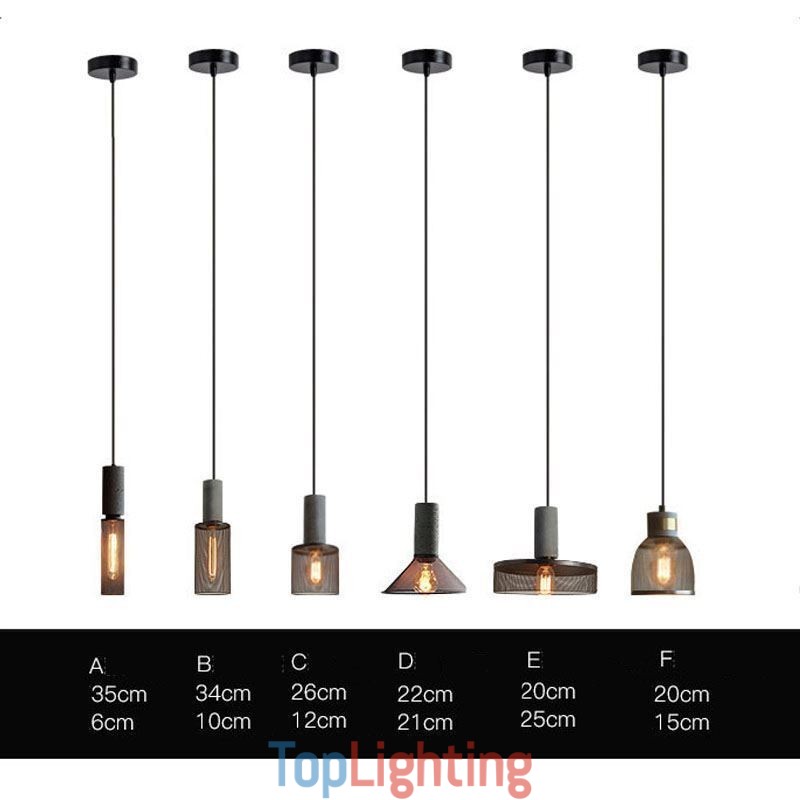 Black Pendant Light Cement Grid Light Country Retro Ceiling Light
