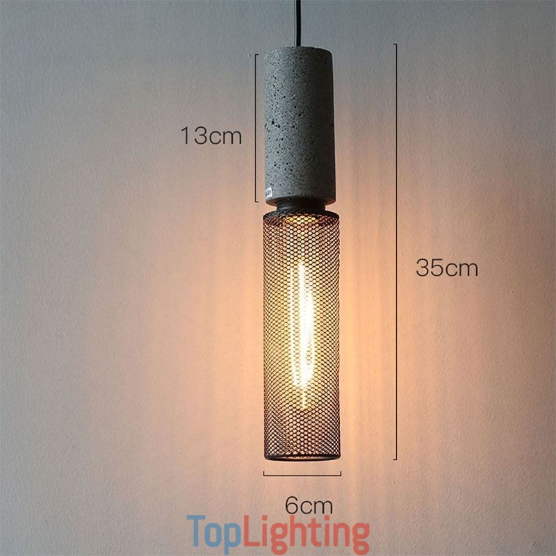 Black Pendant Light Cement Grid Light Country Retro Ceiling Light