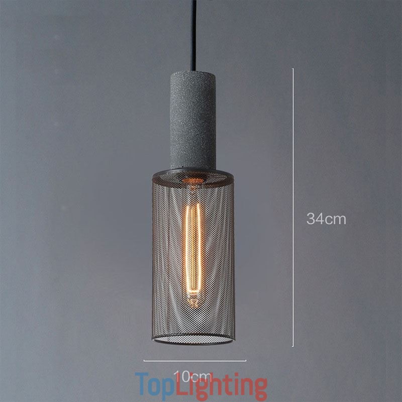 Black Pendant Light Cement Grid Light Country Retro Ceiling Light