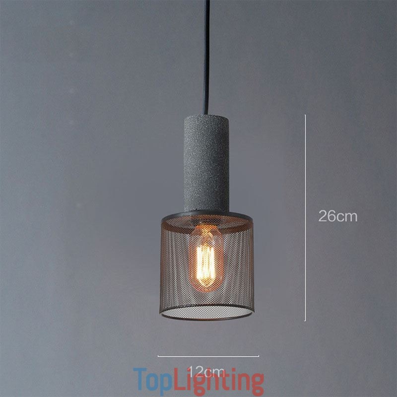 Black Pendant Light Cement Grid Light Country Retro Ceiling Light