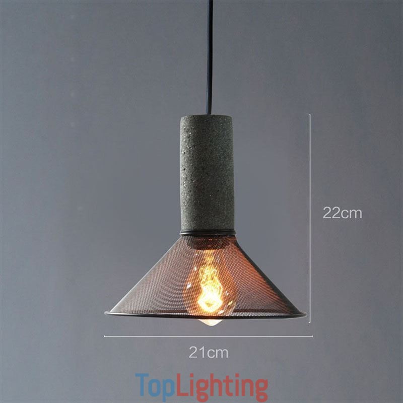 Black Pendant Light Cement Grid Light Country Retro Ceiling Light