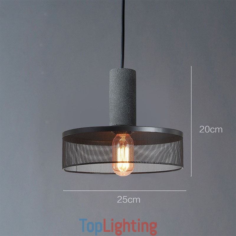 Black Pendant Light Cement Grid Light Country Retro Ceiling Light