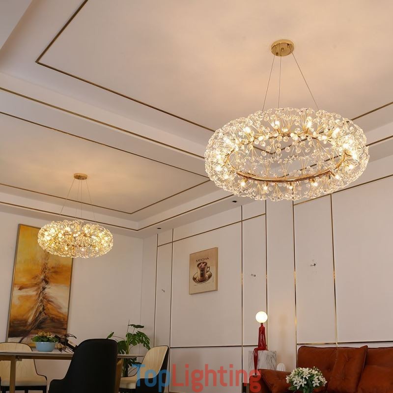 Pendant Light Modern Minimalist Wrought Iron Circular Sun Flower Ceiling Light