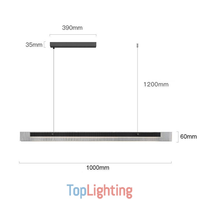 Pendant Light 100CM Glass Ceiling Light Stepless Dimmable With Remote Control