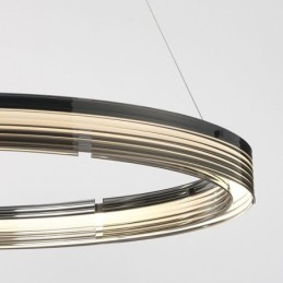 Glass Ceiling Light 60+80CM Circle Decoration Double Circle Pendant Light Trichromatic Dimming