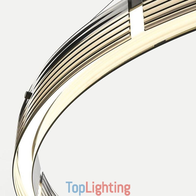 Pendant Light 60 80CM Circle Glass Ceiling Lamps Trichromatic Dimming