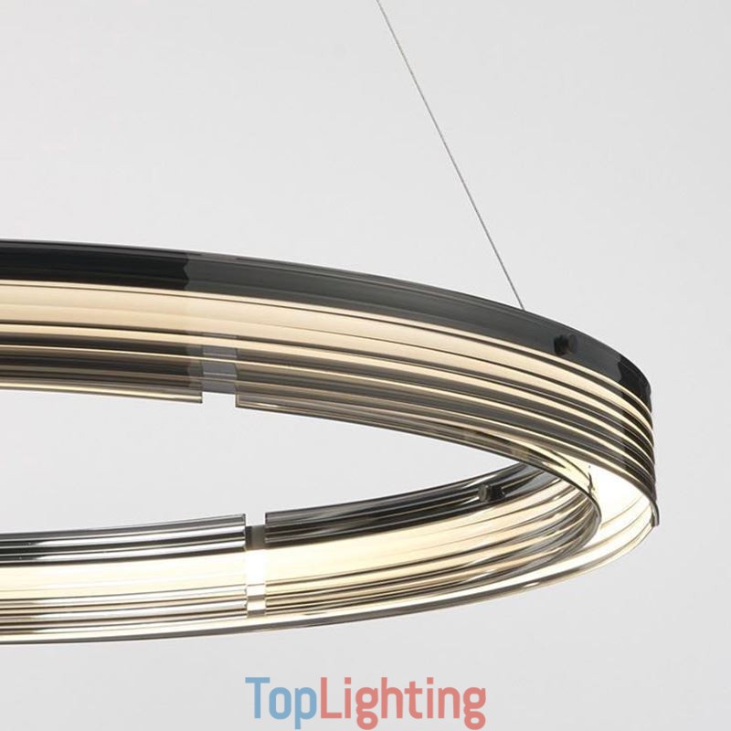 Pendant Light 60 80CM Circle Glass Ceiling Lamps Trichromatic Dimming