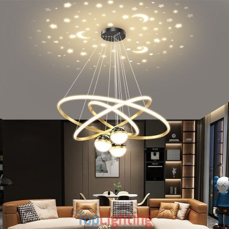 Simple Pendant Light Wrought Iron Silicone Three Circle Ring Ceiling Light Simple Pendant Light Wrought Iron Silicone Three Circle Ring Ceiling Light