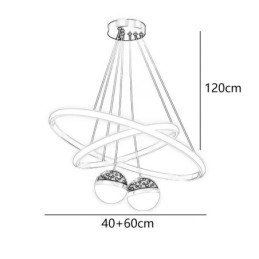 Modern Pendant Light Wrought Iron Silicone Double Circle Ring Ceiling Light