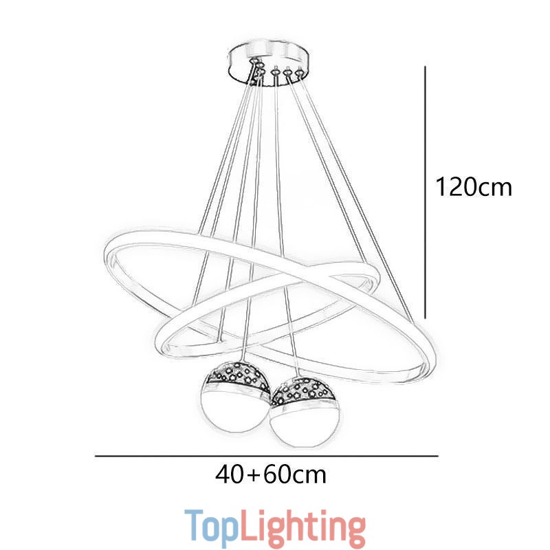 Modern Pendant Light Wrought Iron Silicone Double Circle Ring Ceiling Light