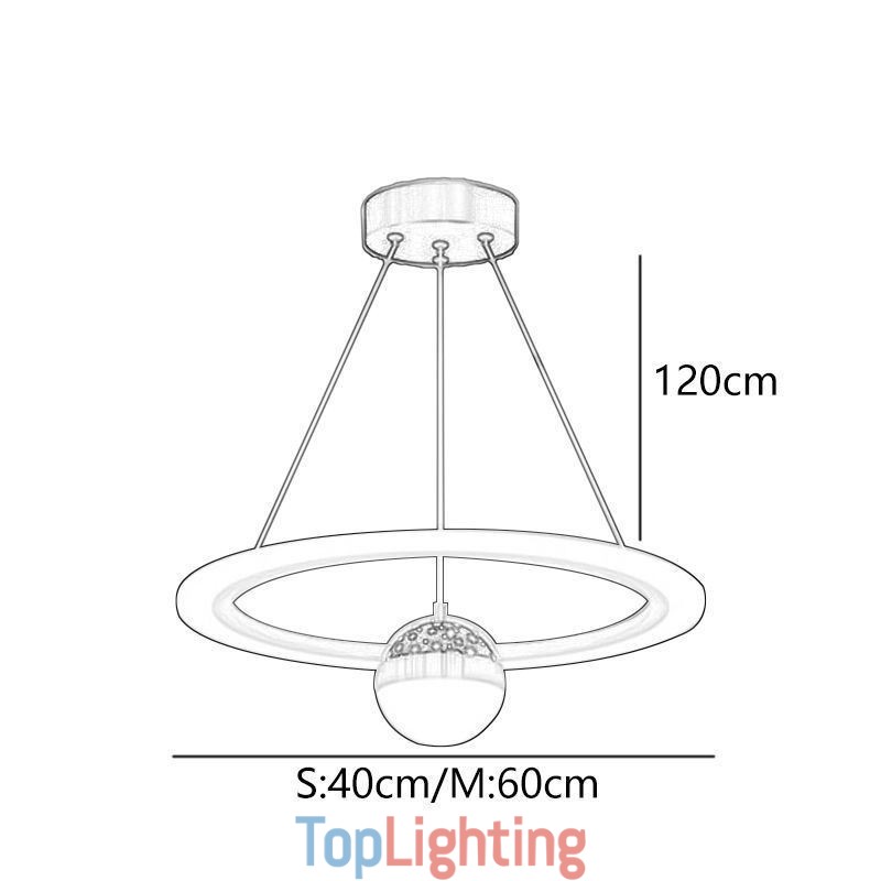 Pendant Light Minimalist Wrought Iron Acrylic Star Ring Ceiling Light