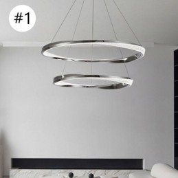 Pendant Light Wrought Iron Acrylic Ring Double Circle Ceiling Light