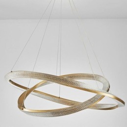 Pendant Light Wrought Iron Acrylic Ring Double Circle Ceiling Light