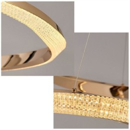 Pendant Light Wrought Iron Acrylic Ring Double Circle Ceiling Light