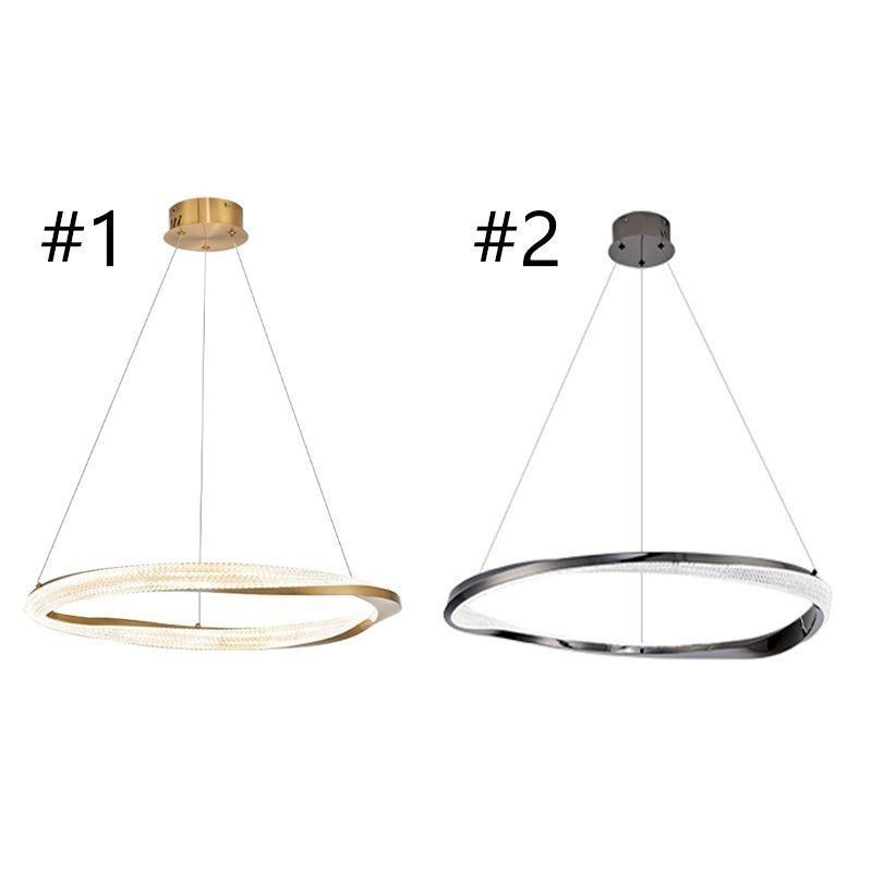 Pendant Light Wrought Iron Acrylic Ring Single Circle Ceiling Light