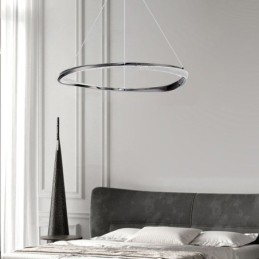 Pendant Light Wrought Iron Acrylic Ring Single Circle Ceiling Light