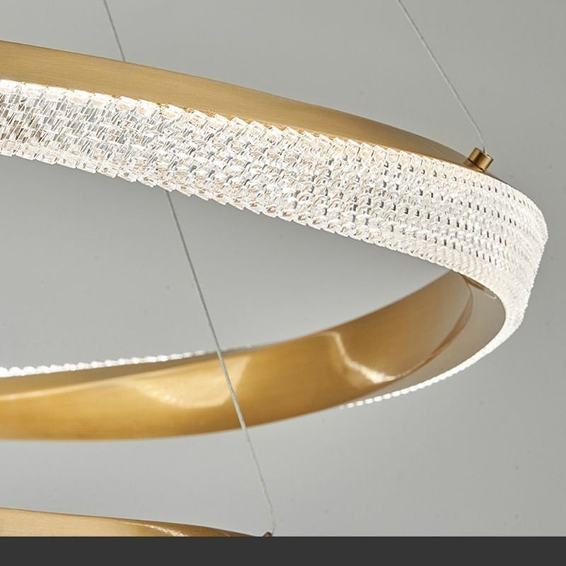 Pendant Light Wrought Iron Acrylic Ring Single Circle Ceiling Light