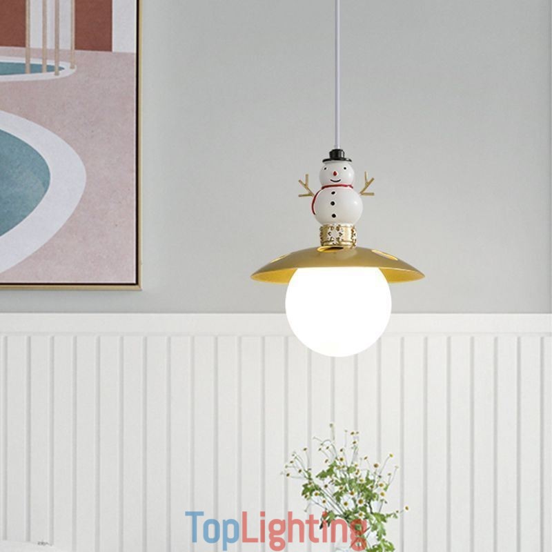 Modern Pendant Light Simple G9 Wrought Iron Resin Snowman Ceiling Light
