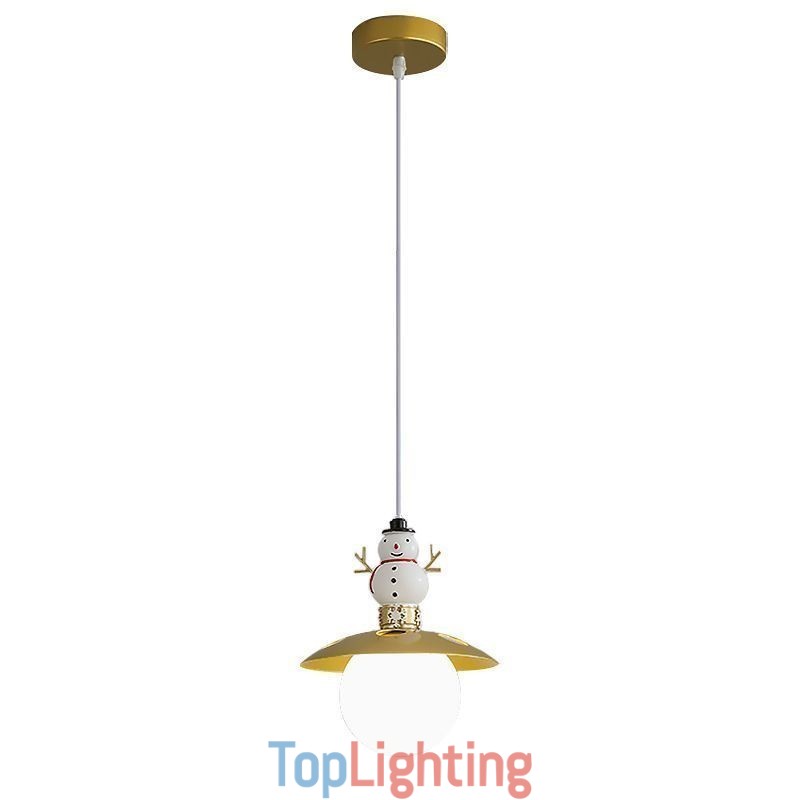 Modern Pendant Light Simple G9 Wrought Iron Resin Snowman Ceiling Light