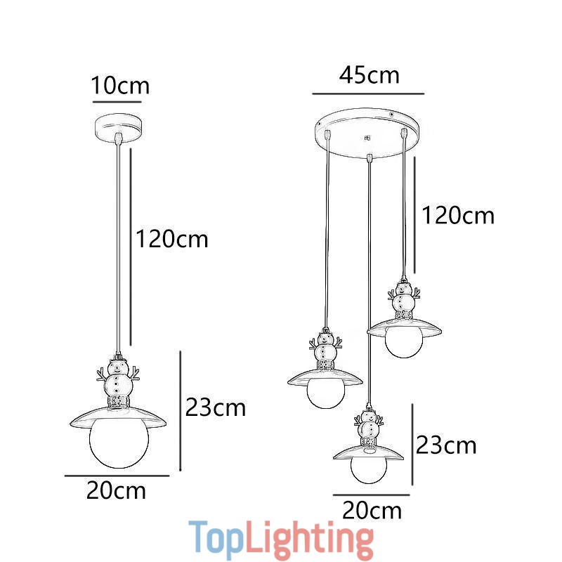 Modern Pendant Light Simple G9 Wrought Iron Resin Snowman Ceiling Light