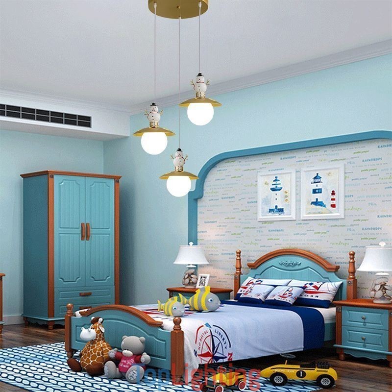 Modern Pendant Light Simple G9 Wrought Iron Resin Snowman Ceiling Light