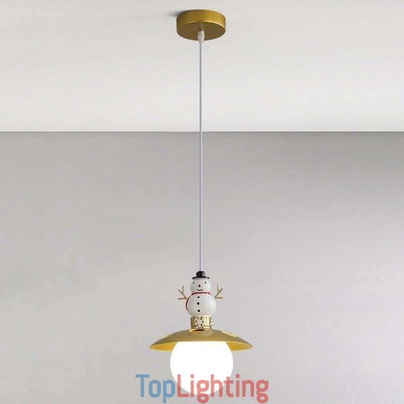 Modern Pendant Light Simple G9 Wrought Iron Resin Snowman Ceiling Light