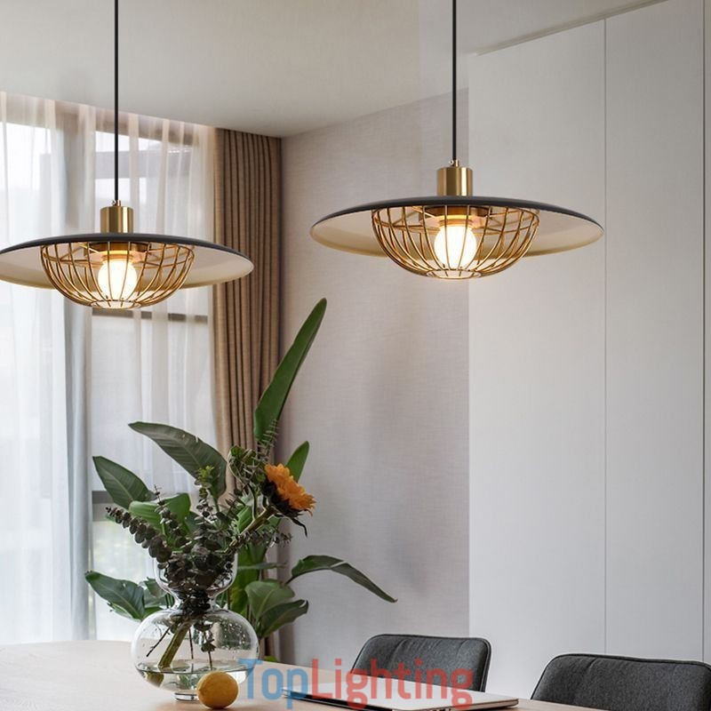 Nordic Pendant Light Creative Wrought Iron Disc Ceiling Light