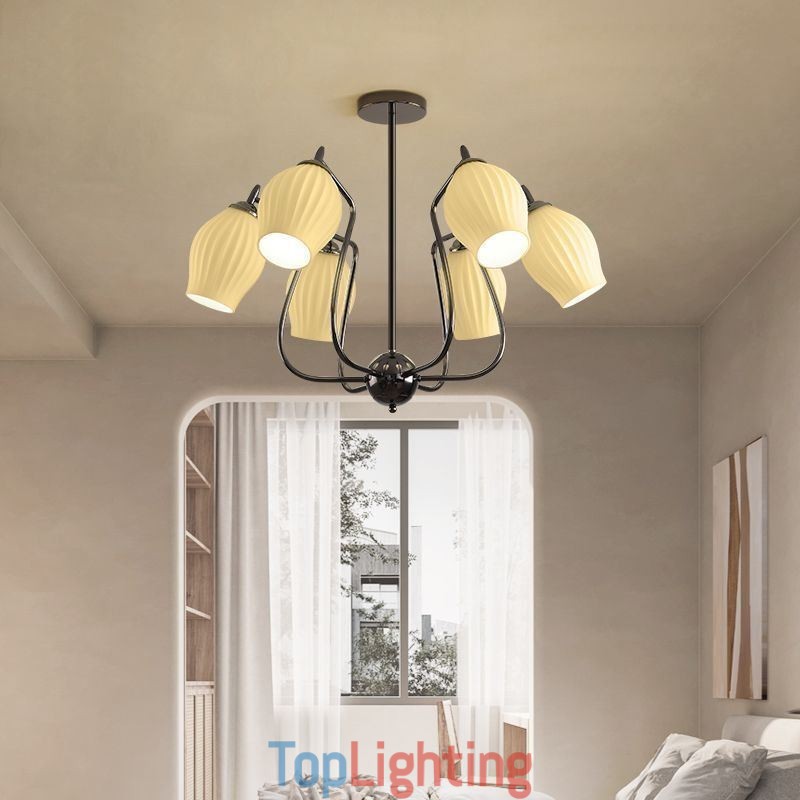 Nordic Pendant Light Creative Wrought Iron Gun Black Stamen Ceiling Light