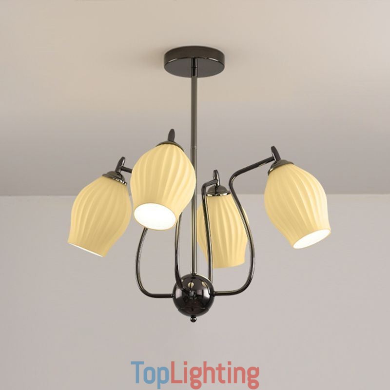 Nordic Pendant Light Creative Wrought Iron Gun Black Stamen Ceiling Light